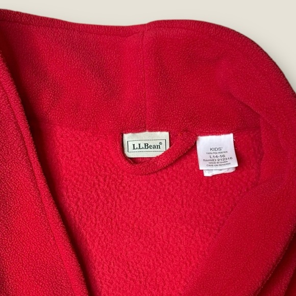 LL Bean Kids Fleece Robe Unisex Red Size: Large 14-16 Item ID 212316 Comfort - Picture 5 of 13